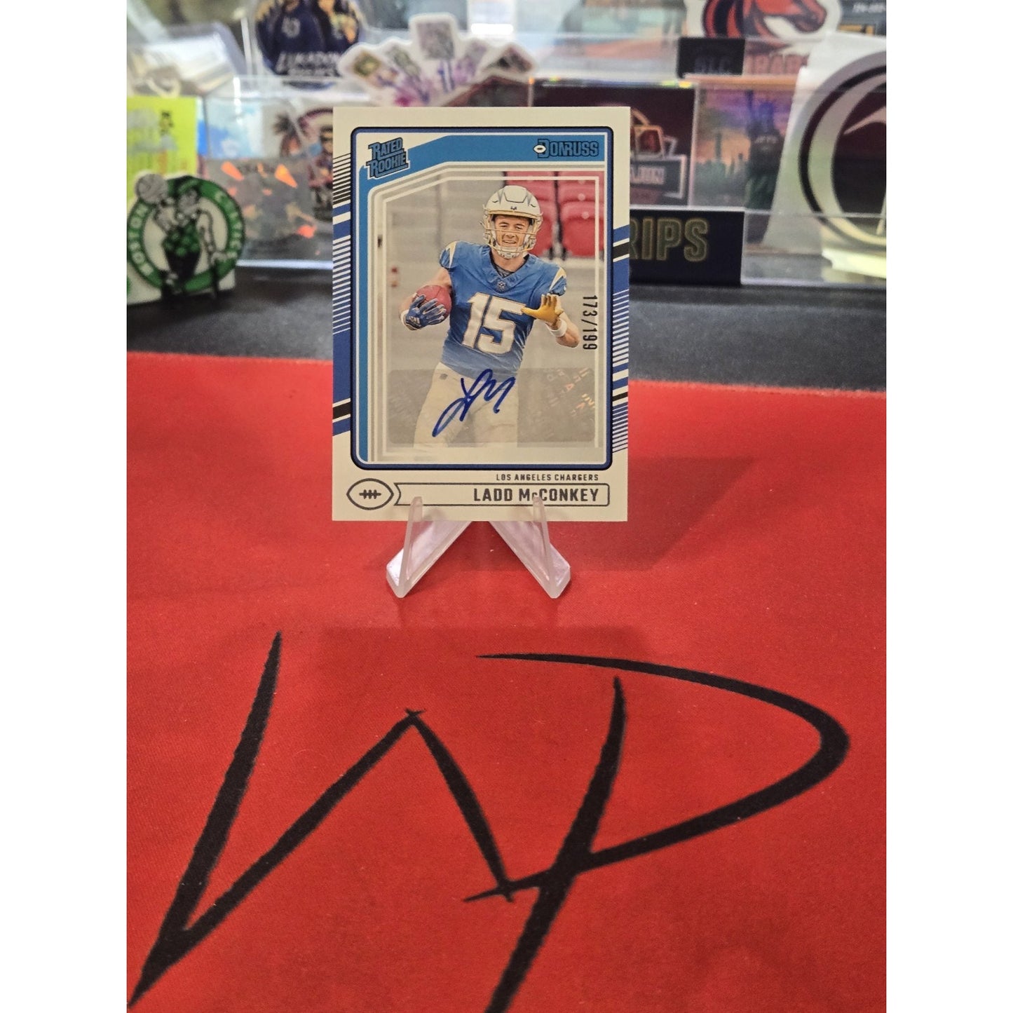 Ladd McConkey /199 Auto Rc 2024 Panini Donruss #328 Rated Rookie (AU, RC)