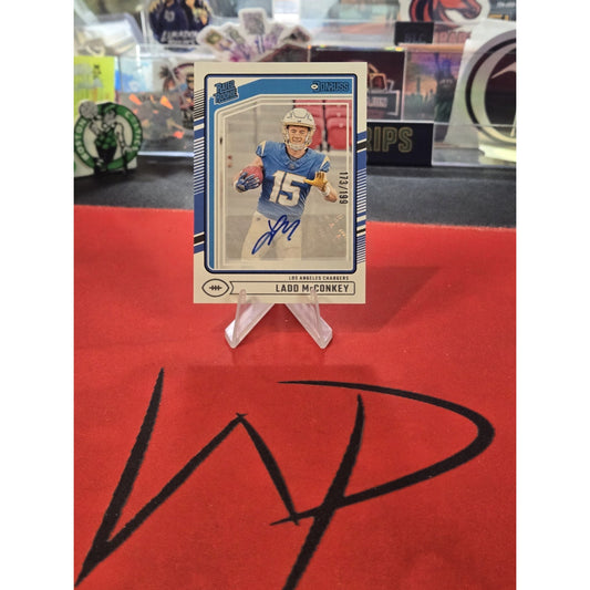 Ladd McConkey /199 Auto Rc 2024 Panini Donruss #328 Rated Rookie (AU, RC)