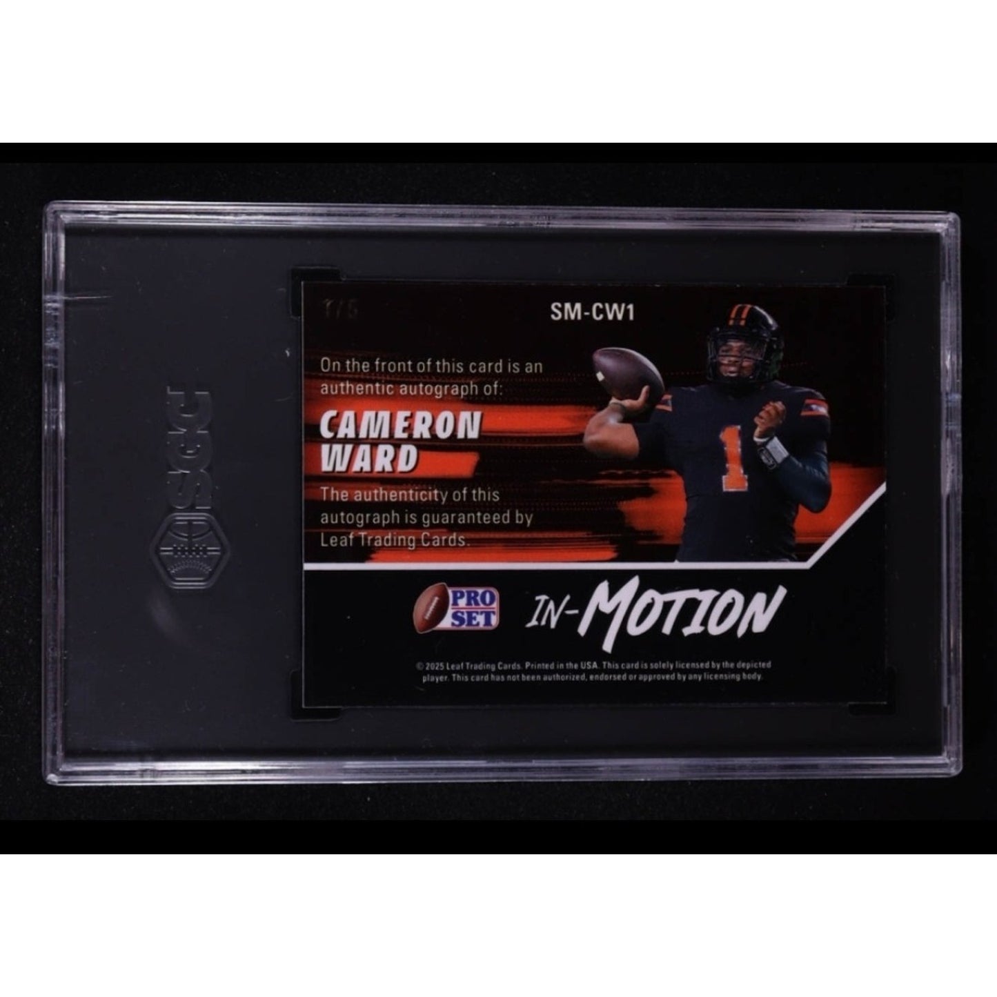 Cameron Ward /5 SGC 10 AU 10 Auto 2025 Leaf Pro Set Metal in Motion Green Lava