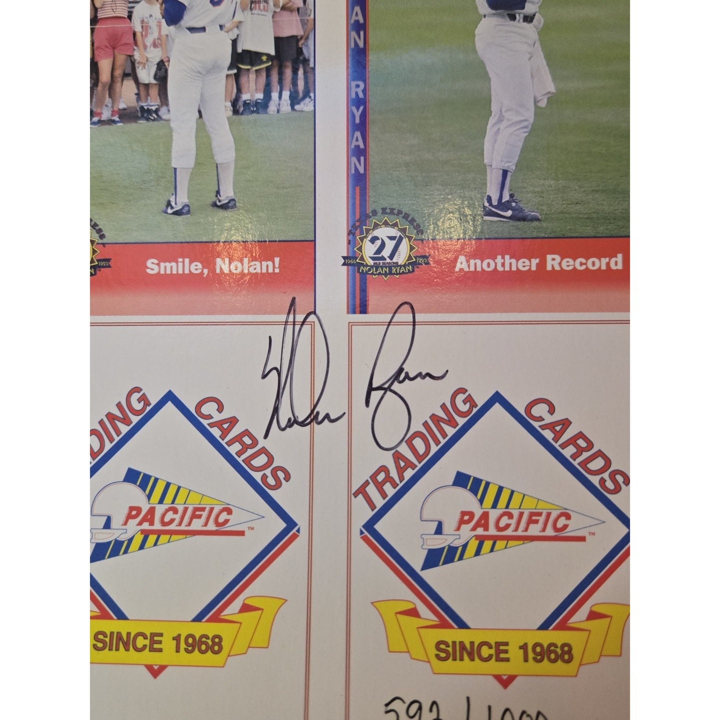 Nolan Ryan autographed Uncut Sheet Of 1991 Pacific Cards Beckett Authenticated