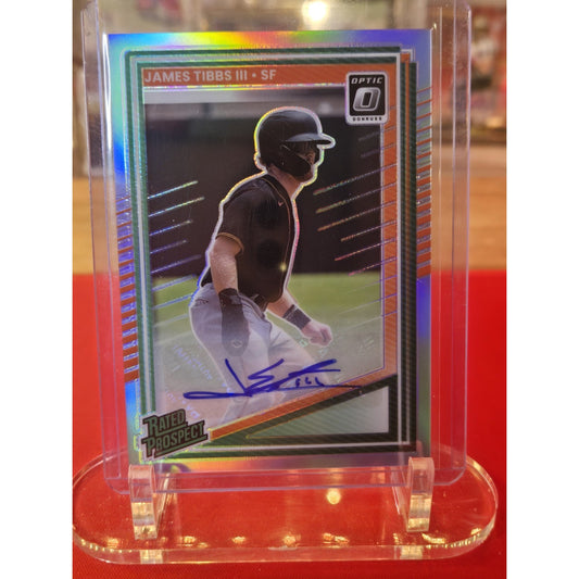 2025 Panini Donruss - Optic Rated Prospects James Tibbs III #187 Holo Prizm...