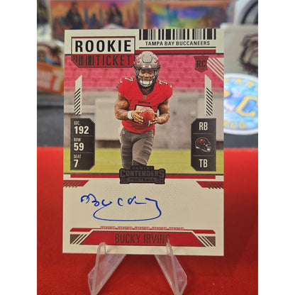 Bucky Irving On Card Auto RC 2024 Panini Contenders Tampa Bay Buccaneers #122