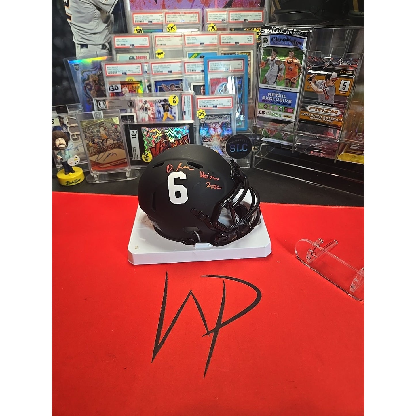 DEVONTA SMITH SIGNED ALABAMA ECLIPSE SPEED MINI HELMET W/ HEISMAN 2020 Beckett