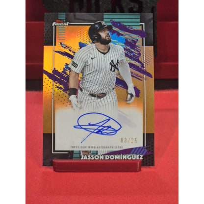 2026 Topps Finest Jasson Dominguez Orange Refractor Auto Autograph #13/25