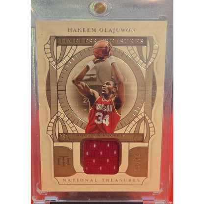 Hakeem Olajuwon /99 Game Worn 2021 Nat. Treasures Timeless Treasures
