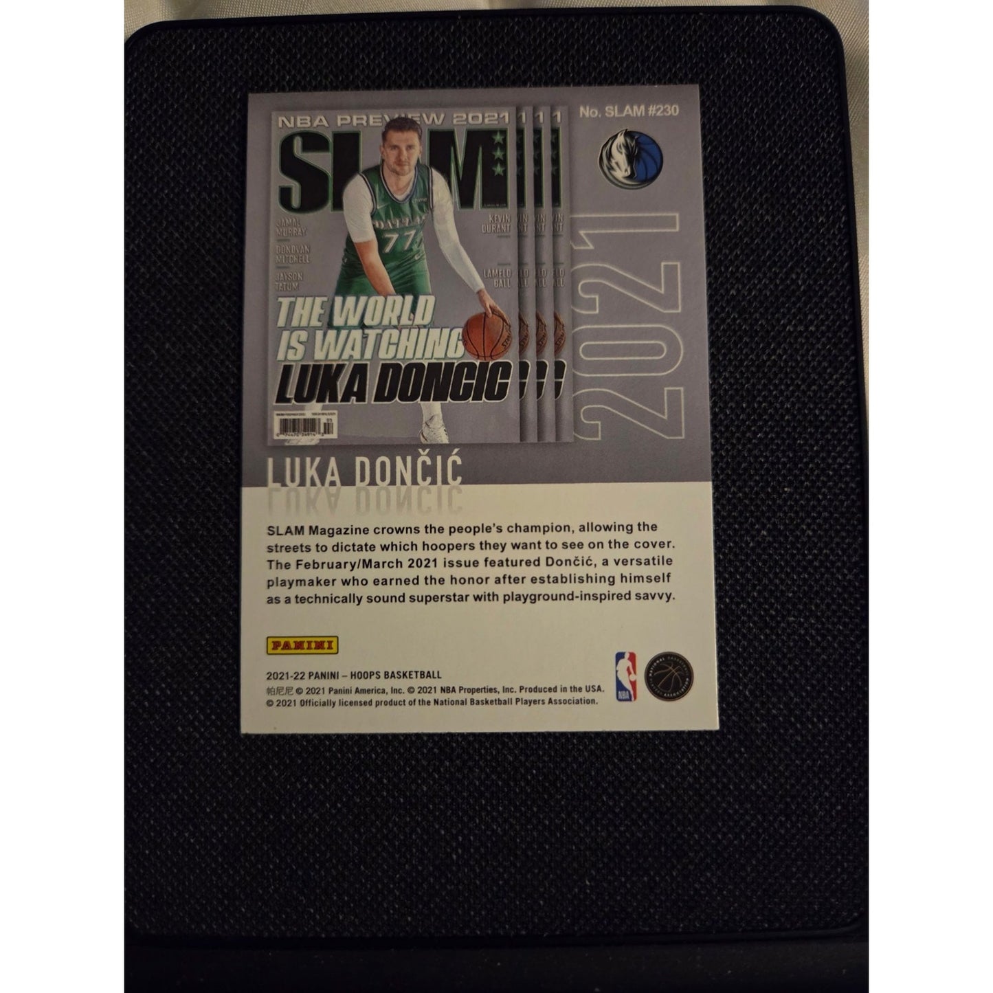 Luka Doncic 2021-22 Panini Hoops Basketball Slam Holo Mavericks SSP