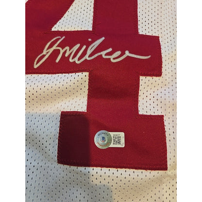 Jalen Milroe Signed Custom Jersey White And Crimson Red Beckett Authenticated