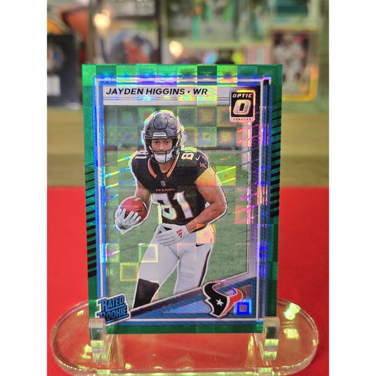 2025 Donruss Optic Preview Green Pandora Jayden Higgins /25 #334 Texans SSP