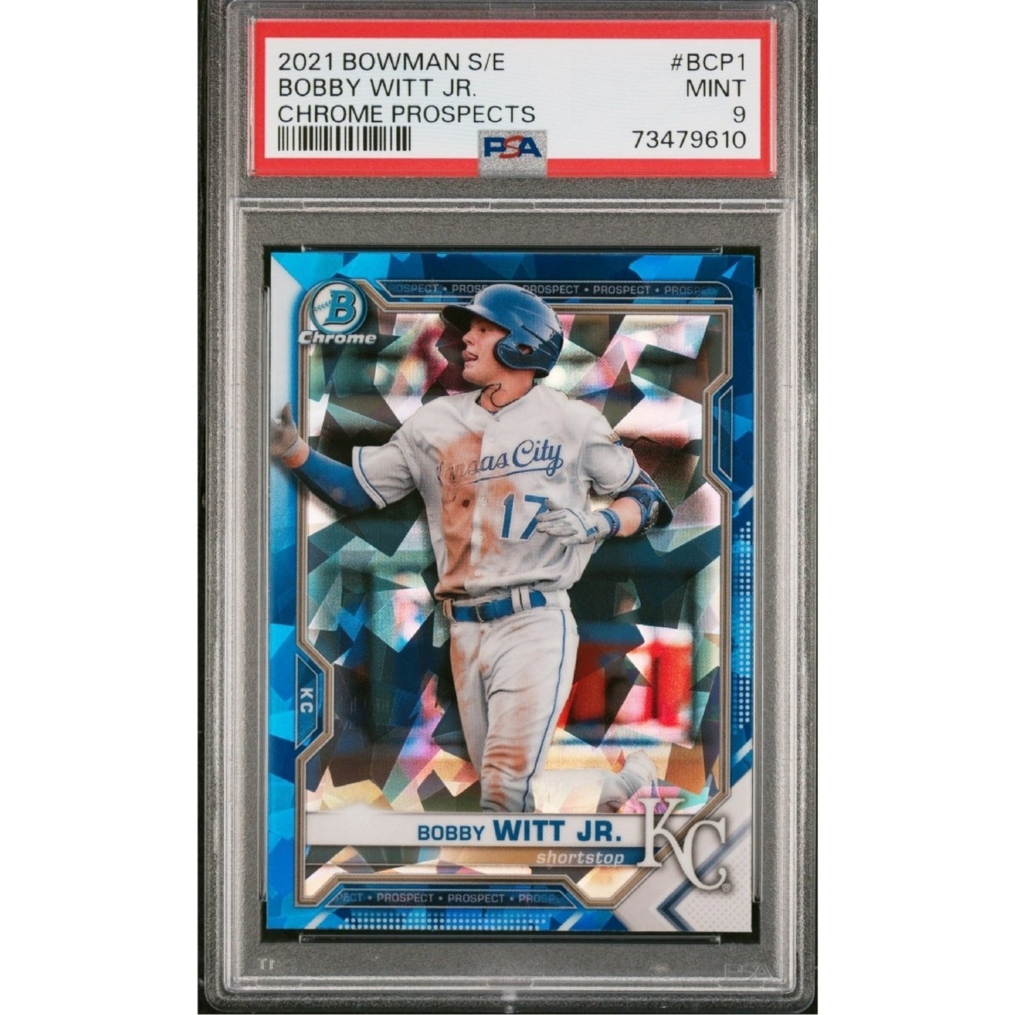 Bobby Witt Jr. 2021 Bowman Sapphire Edition - Chrome Prospects #BCP-1 PSA 9