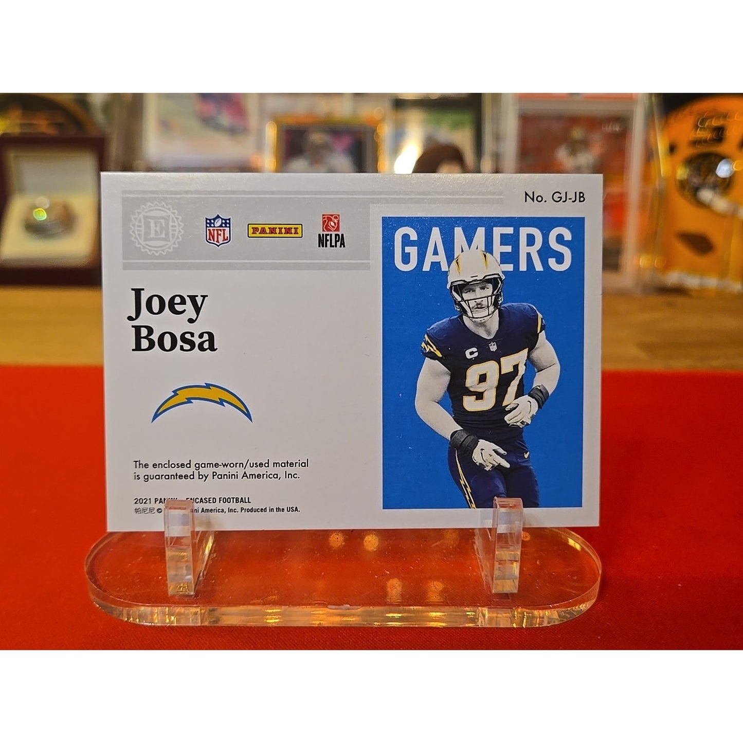 Joey Bosa /5 Jumbo Jerseys 2021 Panini Gamers #GJ-JB Pearl (MEM)