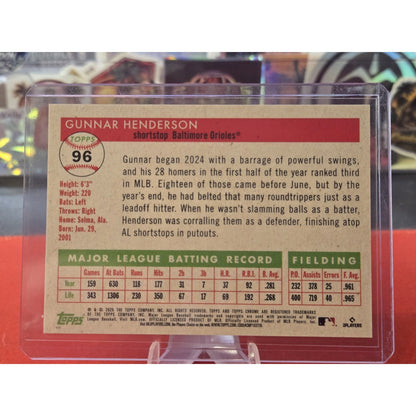 Gunnar Henderson /25 Orange Color Match Topps 2023 Chrome Platinum #50