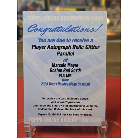 Marcelo Mayer Auto Relic Glitter 2025 Topps Baseball Holiday Mega
