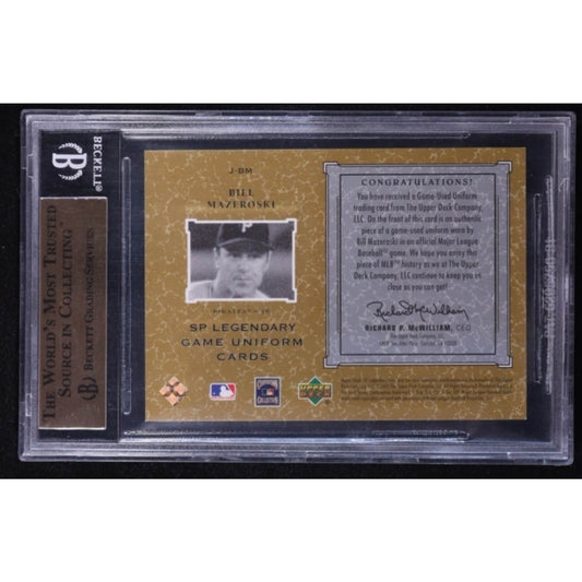 Bill Mazeroski BGS 9.5 MEM 2001 SP Legendary Cuts - Legendary Game Uniform #J-BM
