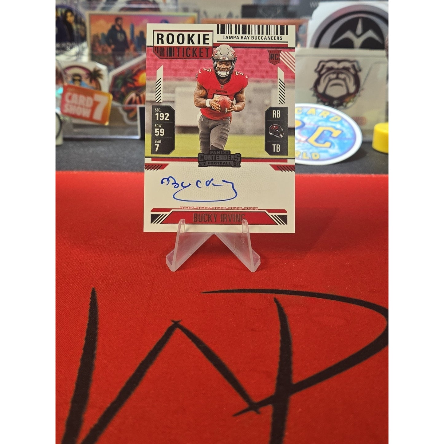 Bucky Irving On Card Auto RC 2024 Panini Contenders Tampa Bay Buccaneers #122