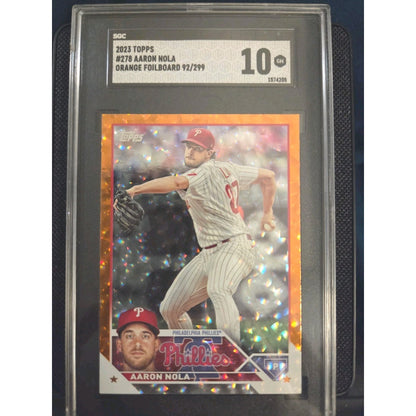 Aaron Nola /299 2023 Topps Series 1 Orange Foilboard SGC 10 - #278