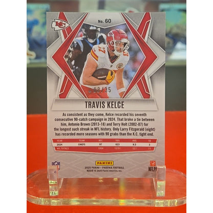 Travis Kelce /35 Orange Lazer 2025 Panini Phoenix