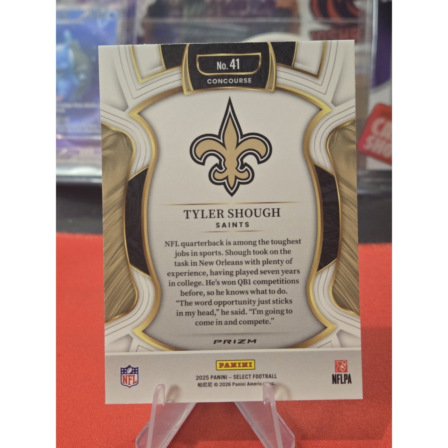 TYLER SHOUGH Rookie 2025 Panini Select Concourse Silver Prizm Saints RC #41