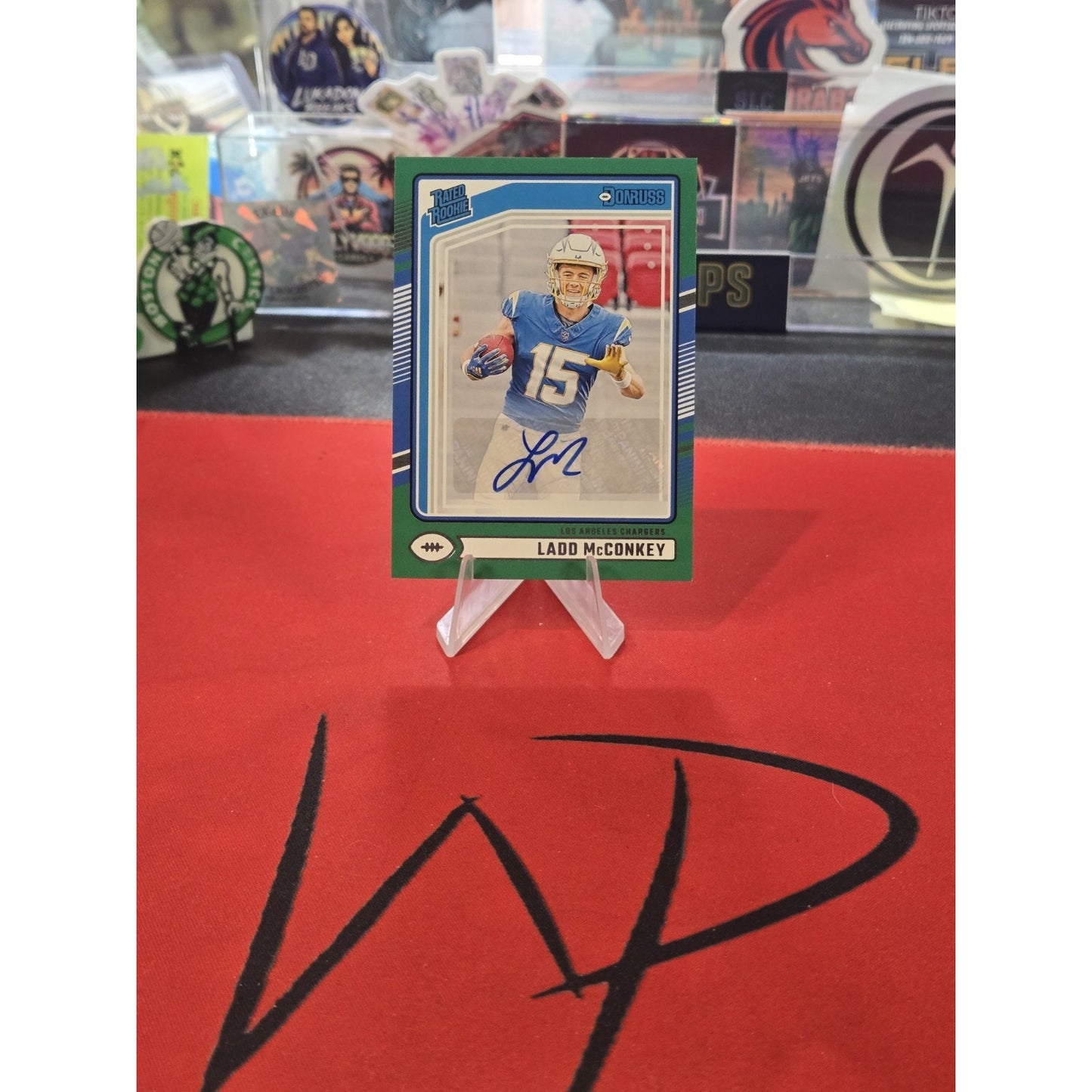 Ladd McConkey Green Autograph Auto RC 2024 Panini Donruss - Rated Rookie #328