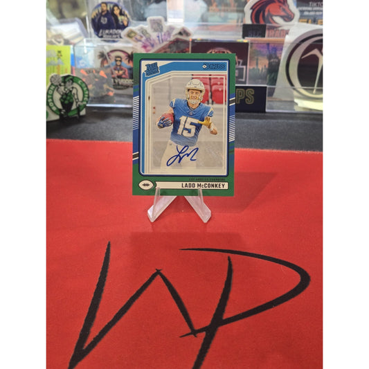 Ladd McConkey Green Autograph Auto RC 2024 Panini Donruss - Rated Rookie #328