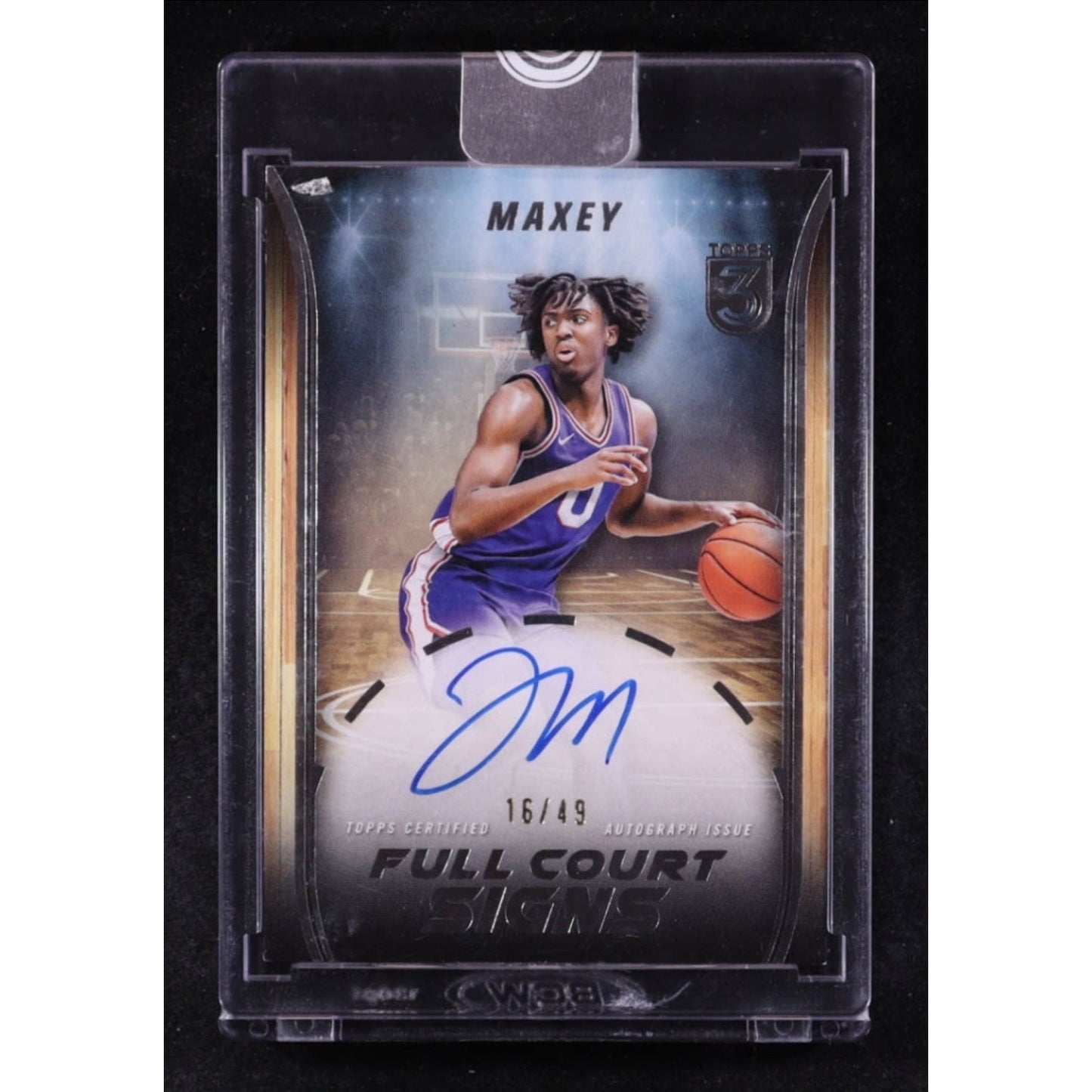 Tyrese Maxey /49 Auto 2024 Topps 3 Full Court Signs Escased #FCS-TMA