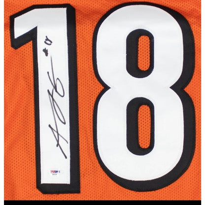 AJ Green Autographed Custom Black and Orange Jersey PSA