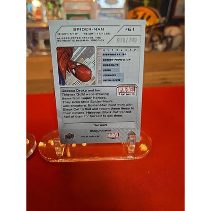Spider Man And Spider Girl /799 Teal Wave 2023 Upper Deck Marvel Platinum Gemmt
