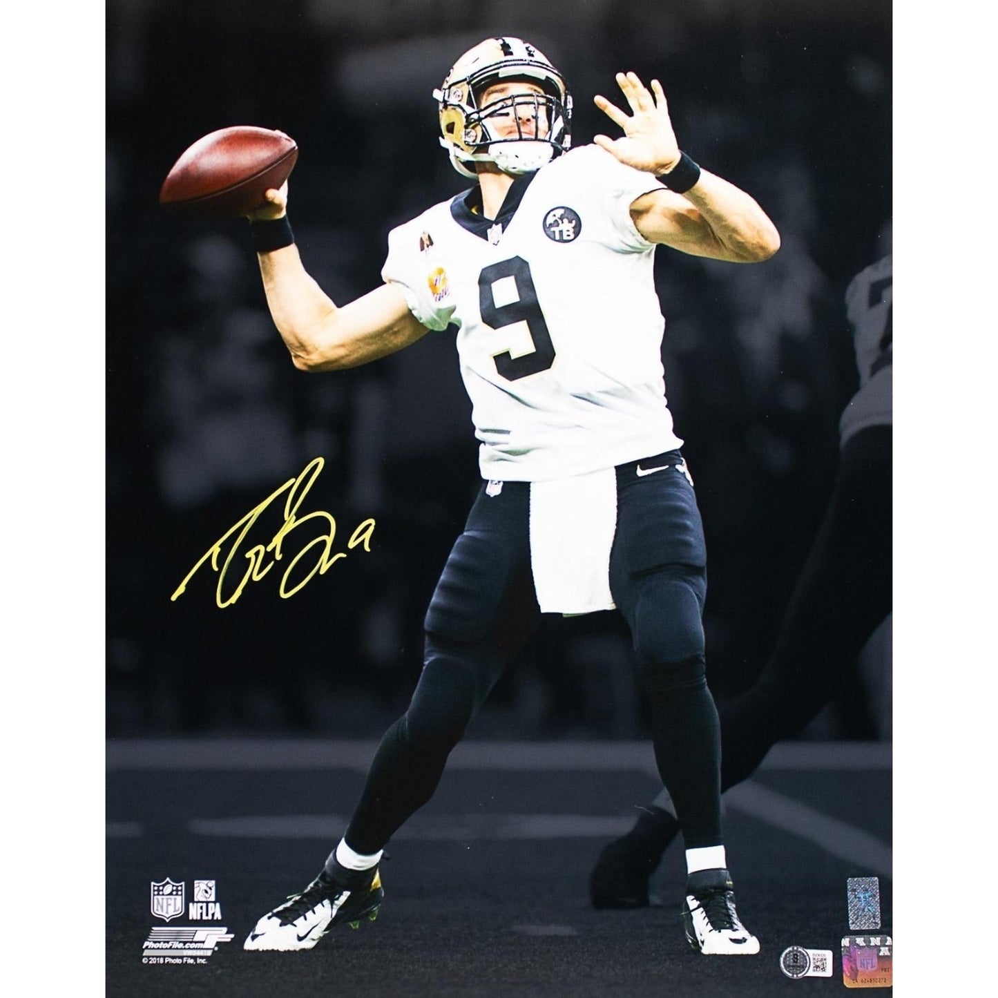Drew Brees Signed New Orleans Saints 16x20 Photo Beckett And Brees Auth.