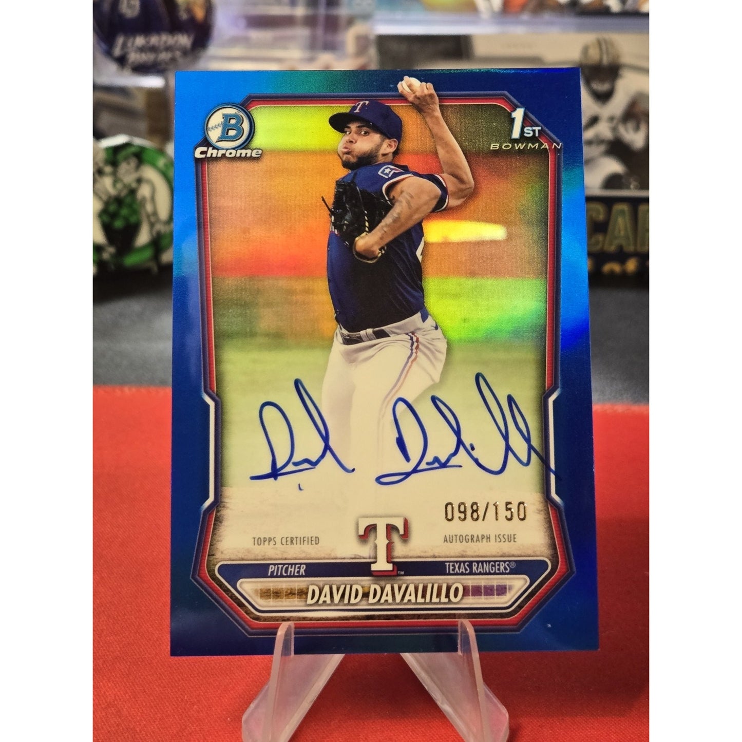 David Davalillo /150 Auto Rc 2026 Bowman - Chrome Prospects Blue Refractor