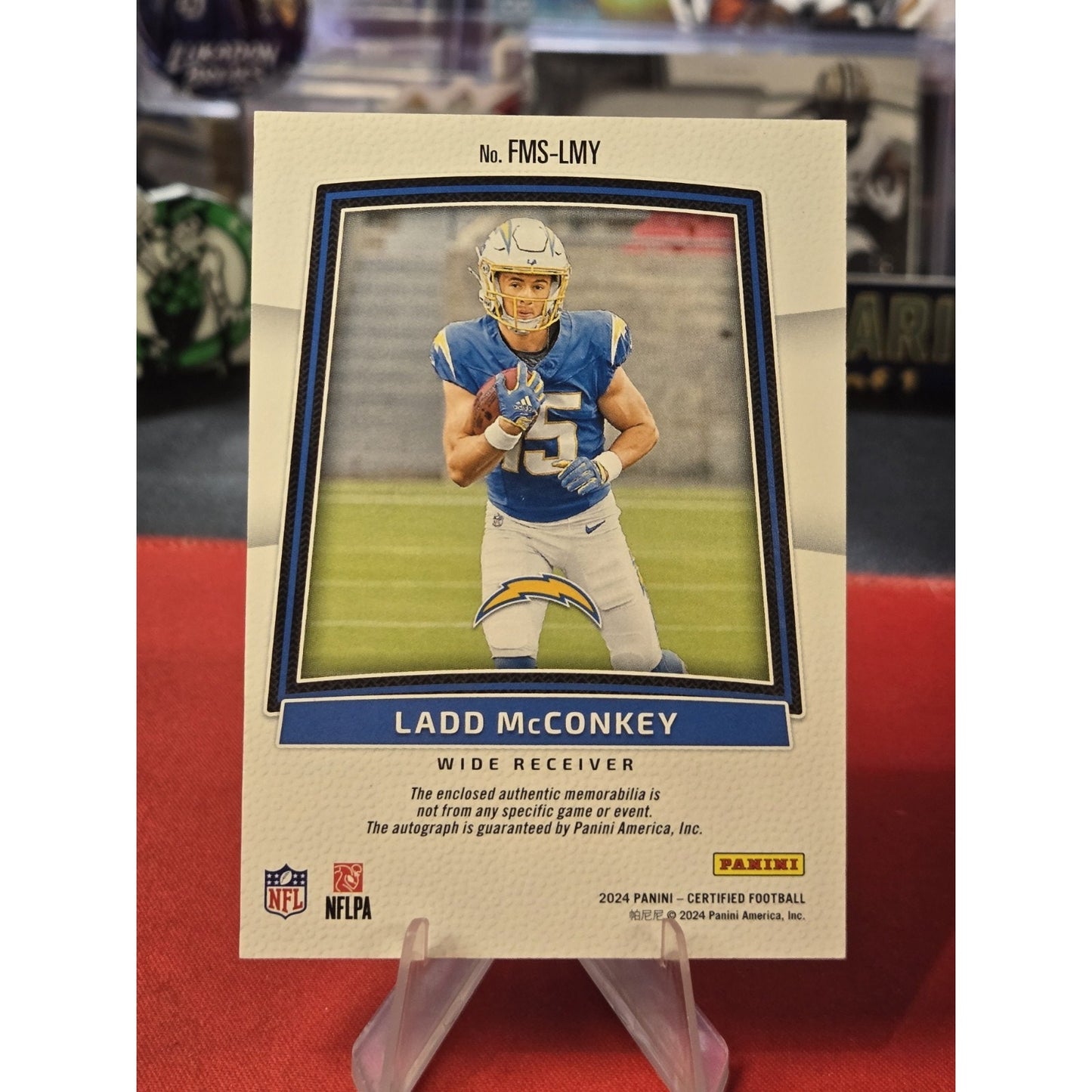 Ladd McConkey /399 Auto 2024 Panini Certified Freshman Fabric Mirror Signatures