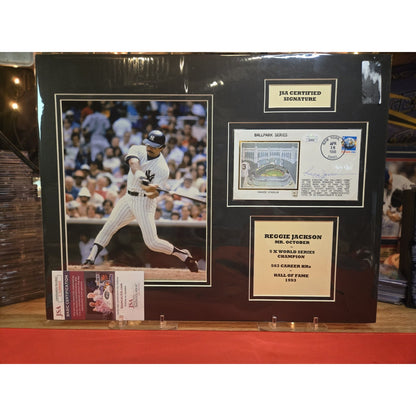 Reggie Jackson JSA Aut Signed 400 H.R.Club Cachet Envelope 14x18 Matted Display