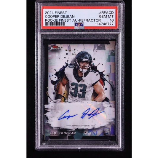 2024 Topps Finest #RFA-CD Rookie Finest Auto Refractor Cooper DeJean PSA 10