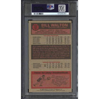 Bill Walton 1976 Topps #57 PSA 8