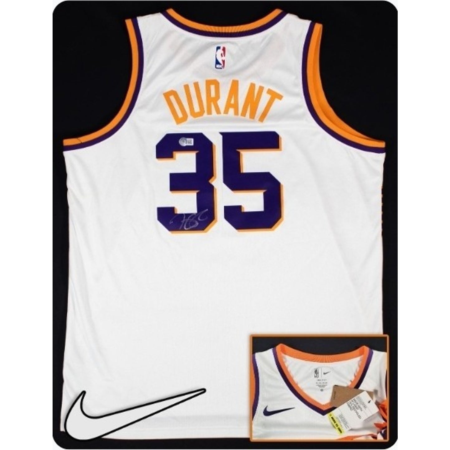 Kevin Durant Autographed Phoenix Suns Nike Swingman Jersey Beckett Witness
