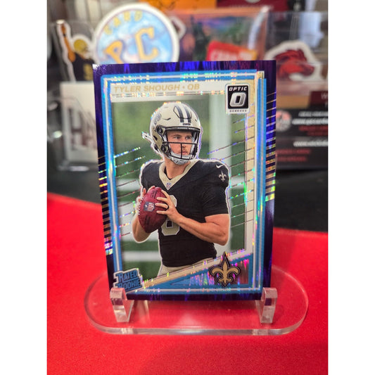 2025 Donruss Optic Tyler Shough Purple Shock Prizm Rookie Card 223 Saints RC