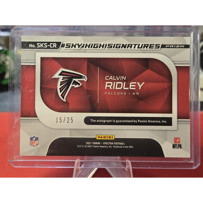 Calvin Ridley /25 Auto 2021 Panini Spectra -Sky High Signatures Neon Blue Prizm