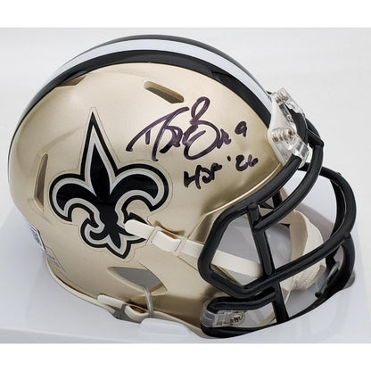 Drew Brees Signed New Orleans Saints Mini Speed Helmet HOF 26 BAS