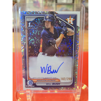Will Bush /299 Auto 2024 Bowman Chrome Prospect #CPA-WB Speckle