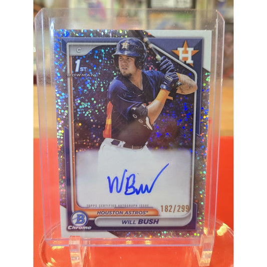 Will Bush /299 Auto 2024 Bowman Chrome Prospect #CPA-WB Speckle
