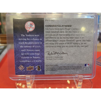 Roger Clemens 2008 Upper Deck Premiere Remnants 5 Jersey /25