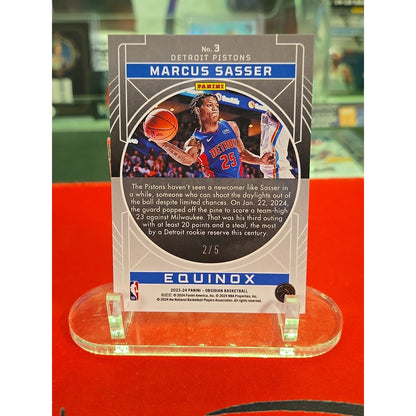 Marcus Sasser /5 Rc - 2023-24 Panini Obsidian Equinox #3 Electric Etch Deep Sea