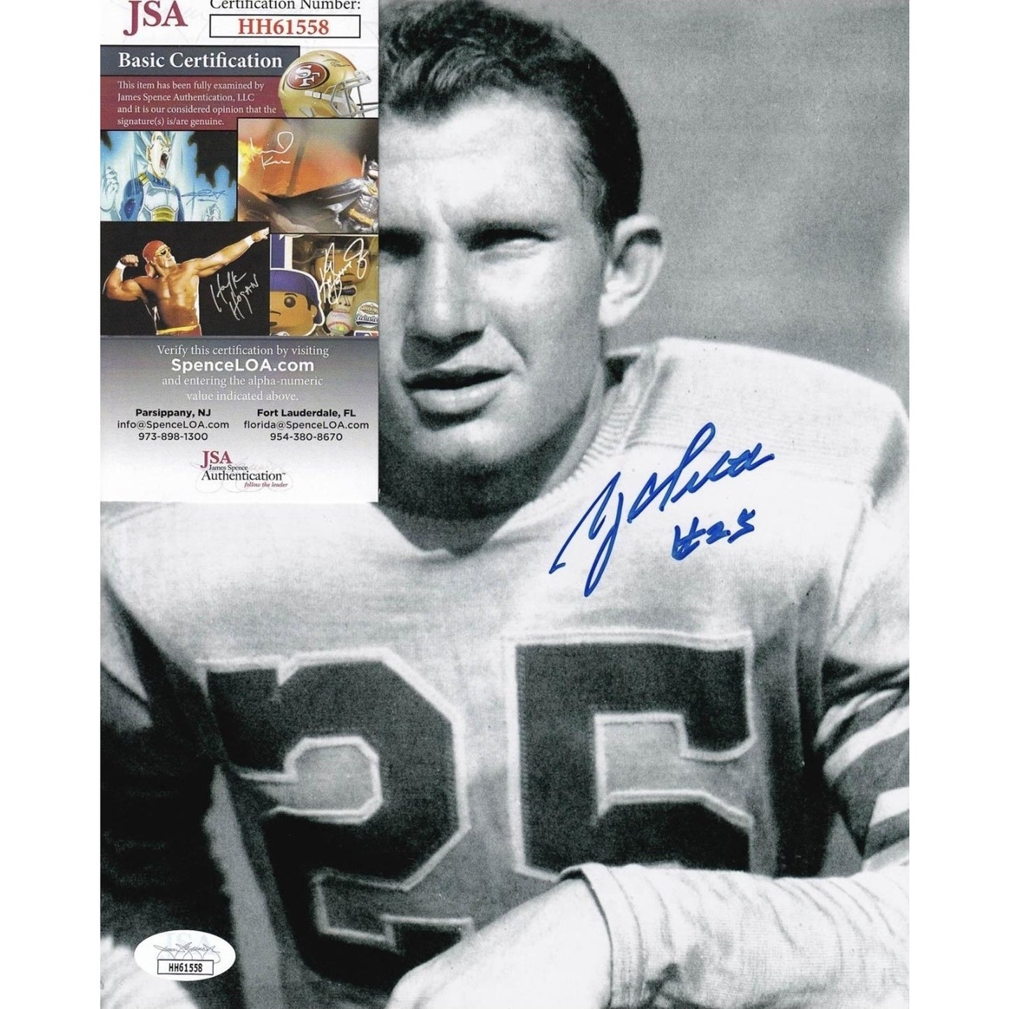 Y.A. Tittle Autographed 8x10 LSU Tigers Photo JSA