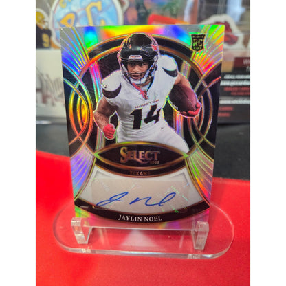 Jaylin Noel Rookie Auto 2025 Panini Select SILVER Prizm Texans #RSI-JNL C75