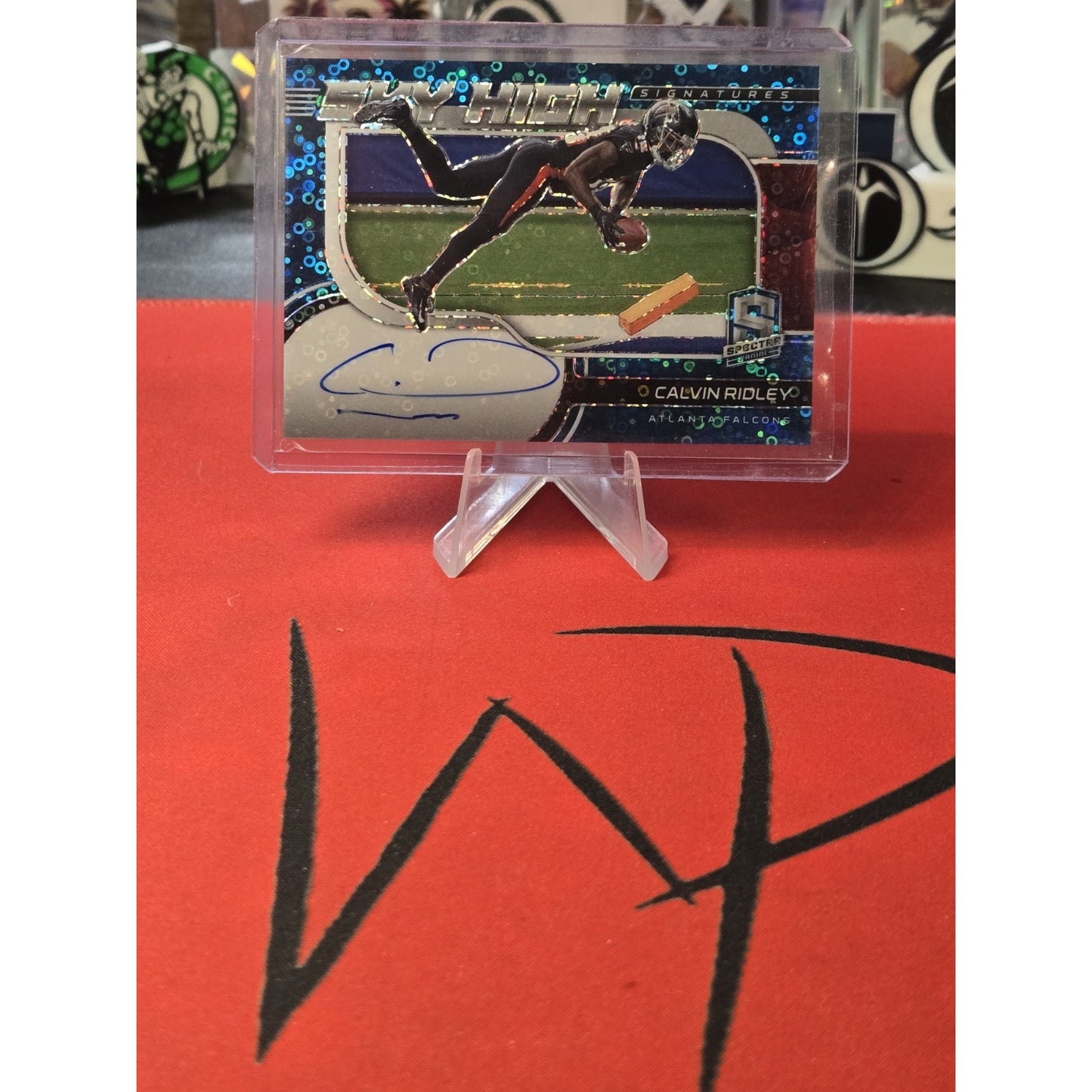 Calvin Ridley /25 Auto 2021 Panini Spectra -Sky High Signatures Neon Blue Prizm