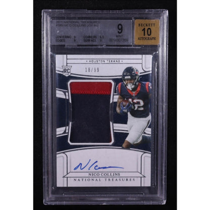 Nico Collins /99 RPA BGS 9 Auto 10 Rc 2021 Panini National Treasures #185