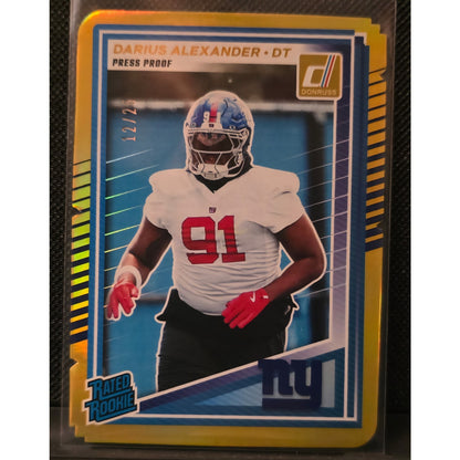 Darius Alexander /25 Rated Rookie Press Proof 2025 Donruss