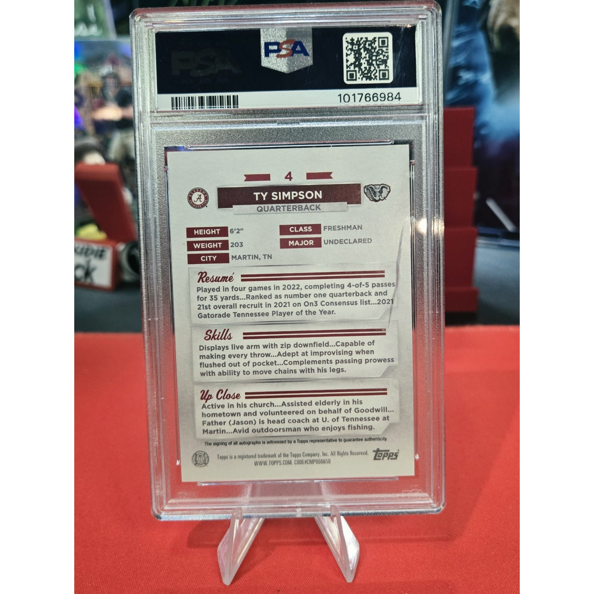 Ty Simpson Auto 2023 Bowman University Alabama Crimson Tide - #4