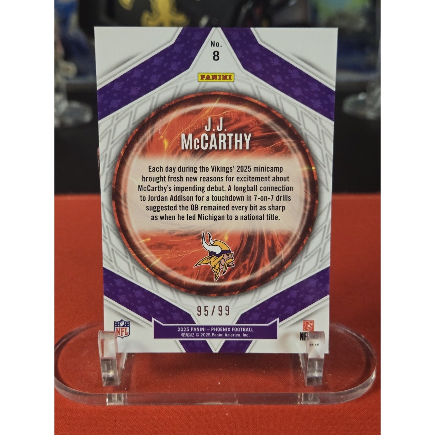 J.J. McCarthy /99 Paragon 2025 Panini Phoenix Silver Seismic