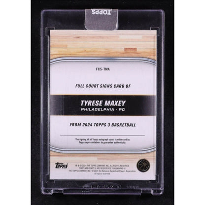 Tyrese Maxey /49 Auto 2024 Topps 3 Full Court Signs Escased #FCS-TMA