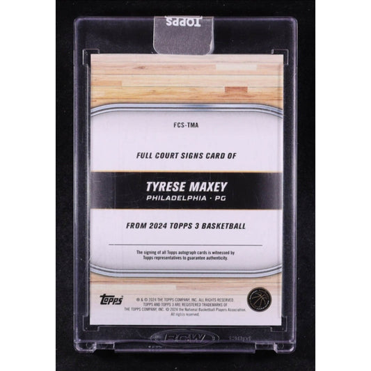 Tyrese Maxey /49 Auto 2024 Topps 3 Full Court Signs Escased #FCS-TMA