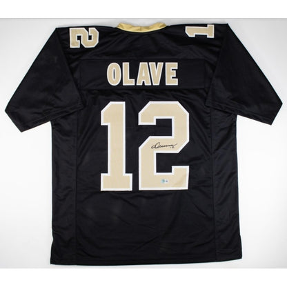 Chris Olave Autographed XL Black Custom Jersey - Beckett Witnessed
